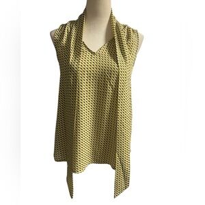 Carolina Belle Mustard Patterned Sleeveless Top
